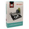 DOUBLE DISH RACK SILVER ALUMINIUM WITH BLACK PLASTIC UTENSIL HOLDER & TRAY, (520X350X250MM)