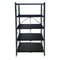 FOLDABLE STORAGE RACK 5 SHELF POWDER COATED BLACK, (715X365X1613MM)