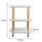 STORAGE RACK 3 SHELF WHITE PLASTIC AND WOOD ON CASTERS, (575X360X795MM)