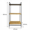 MULTI PURPOSE STORAGE RACK 3 BAMBOO SHELVES ON BLACK METAL FRAME, (415X330X835MM)