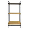 MULTI PURPOSE STORAGE RACK 3 BAMBOO SHELVES ON BLACK METAL FRAME, (415X330X835MM)