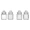 REGENT MINI GLASS CANISTERS ASSORTED DESIGNS, 4 PIECE SET 300ML (130X75MM DIA)