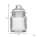 REGENT MINI GLASS CANISTERS ASSORTED DESIGNS, 4 PIECE SET 300ML (130X75MM DIA)