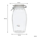 REGENT FACETED HERMETIC GLASS CANISTER WITH CLIP SEAL AND GLASS LID, 2.3LT (142X142X250MM)