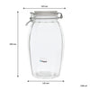 REGENT FACETED HERMETIC GLASS CANISTER WITH CLIP SEAL AND GLASS LID, 2.3LT (142X142X250MM)