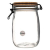 REGENT HERMETIC GLASS CANISTER WITH BAMBOO LID AND BLACK CLIP, 1LT (170X110MDIA)