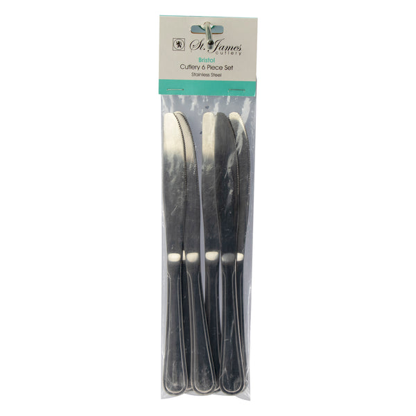 ST. JAMES CUTLERY BRISTOL (880) TABLE KNIFE 6PK STAINLESS STEEL