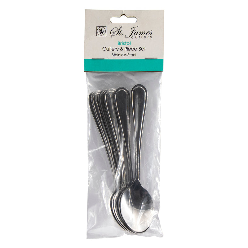 ST. JAMES CUTLERY BRISTOL (880) TEASPOON 6PK STAINLESS STEEL