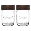 CONSOL JAR WITH DARK WOOD LID 2 PACK, 250ML (102X69MM DIA)