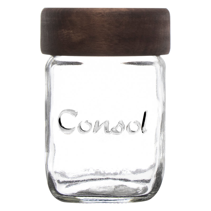 CONSOL JAR WITH DARK WOOD LID 2 PACK, 250ML (102X69MM DIA)