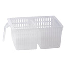 REGENT PLASTIC FRIDGE/PANTRY BASKET WITH DIVIDER CLEAR 2PCE VALUE PACK (C & D), (330X140X65MM)