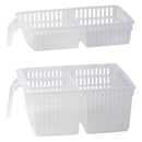 REGENT PLASTIC FRIDGE/PANTRY BASKET WITH DIVIDER CLEAR 2PCE VALUE PACK (C & D), (330X140X65MM)