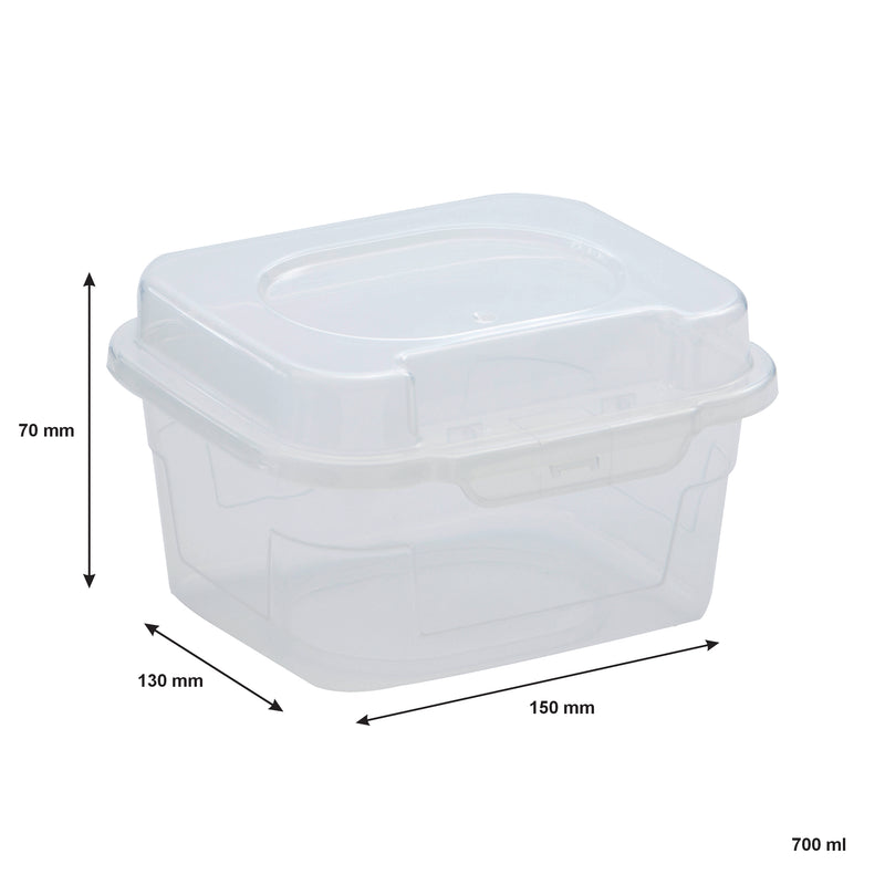 REGENT PLASTIC KEMPY STORAGE BOX 5PCE VALUE PACK (150ML/350ML/700ML/1.3L /2.1L), (195X195X115MM)