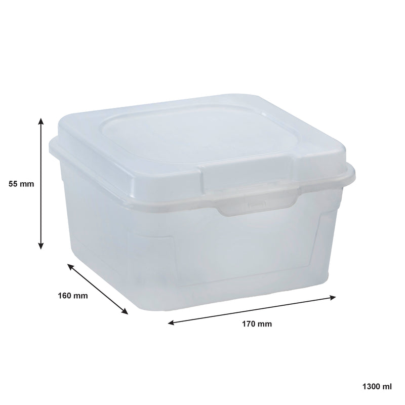 REGENT PLASTIC KEMPY STORAGE BOX 5PCE VALUE PACK (150ML/350ML/700ML/1.3L /2.1L), (195X195X115MM)