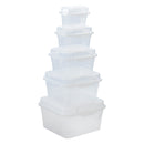 REGENT PLASTIC KEMPY STORAGE BOX 5PCE VALUE PACK (150ML/350ML/700ML/1.3L /2.1L), (195X195X115MM)