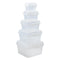 REGENT PLASTIC KEMPY STORAGE BOX 5PCE VALUE PACK (150ML/350ML/700ML/1.3L /2.1L), (195X195X115MM)