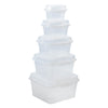 REGENT PLASTIC KEMPY STORAGE BOX 5PCE VALUE PACK (150ML/350ML/700ML/1.3L /2.1L), (195X195X115MM)