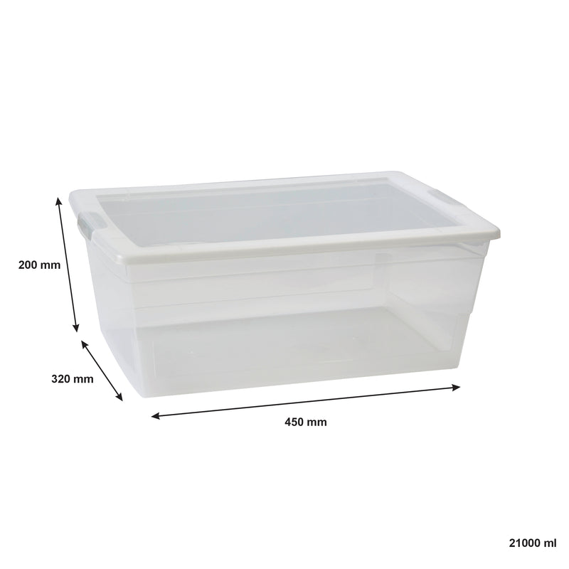 REGENT PLASTIC KEY RECT. STORAGE BOX CLEAR 3PCE VALUE PACK (9L/15L/21L), (450X320X200MM)