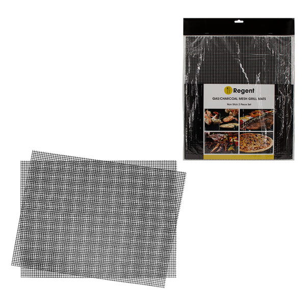 REGENT RE-USEABLE NON STICK MESH BRAAI/GRILL MAT 2PCS SET, (320X320XMM)