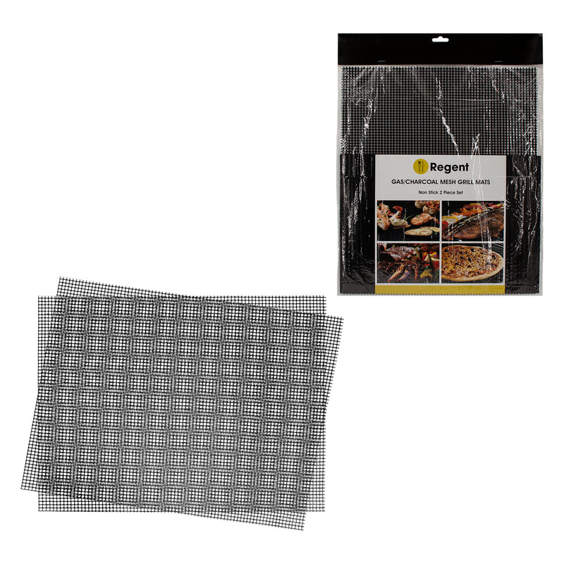 REGENT RE-USEABLE NON STICK MESH BRAAI/GRILL MAT 2PCS SET, (320X320XMM)