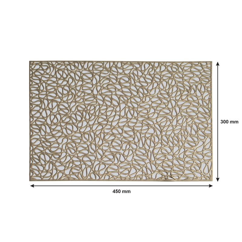 REGENT PLACE MATS PRESSED GOLD METALLIC PVC, (300X450MM)