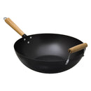 REGENT COOKWARE WOK CARBON FINISH WITH WOODEN HANDLE, (610/350MM DIAX100MM)