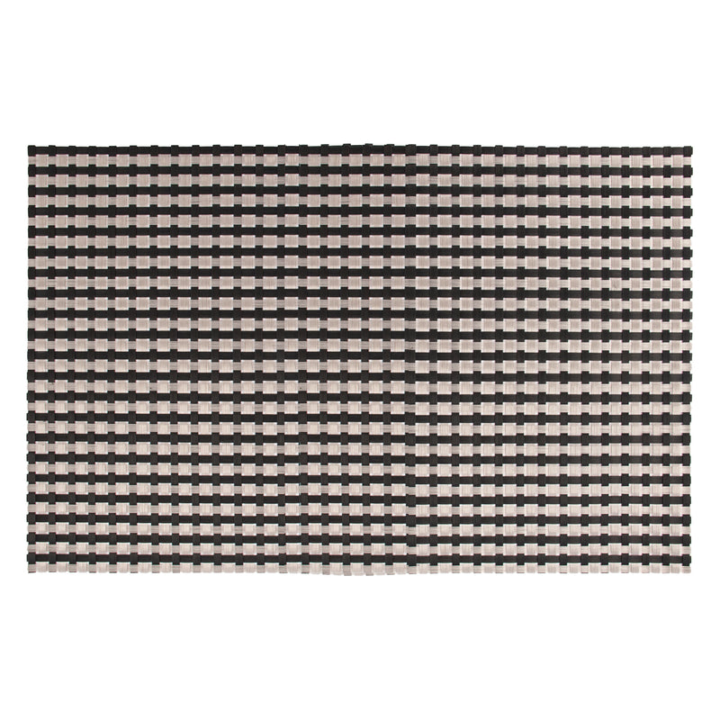 REGENT PLACE MATS WOVEN SILVER/BLACK PVC, (300X450MM)