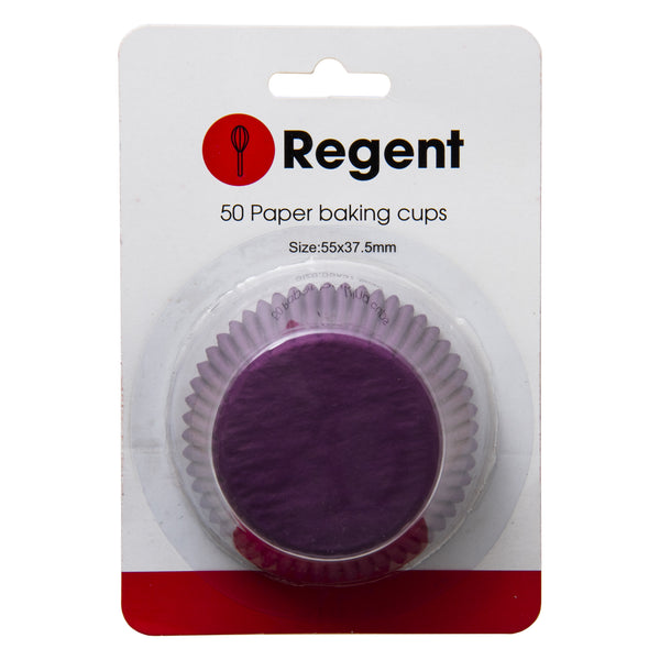 REGENT CAKE CUPS PLAIN PURPLE 50 PIECE, (55X37.5MM)