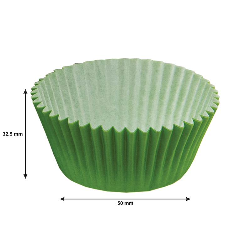 REGENT CAKE CUPS PLAIN GREEN 50 PIECE, (50X32.5MM)