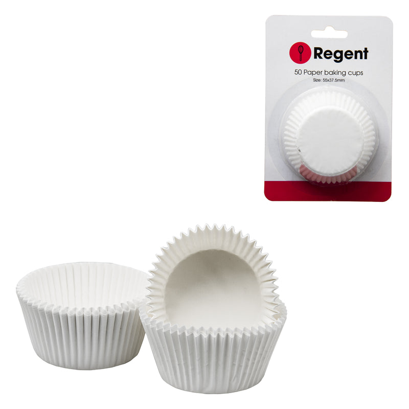 REGENT CAKE CUPS WHITE 50 PIECE, (55X37.5MM)