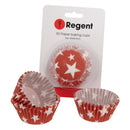 REGENT CAKE CUPS RED WITH WHITE STARS 50 PCS, (50X32.5MM)