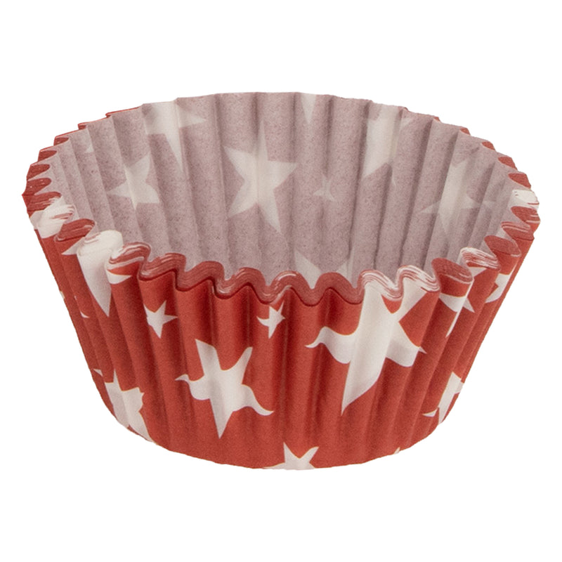 REGENT CAKE CUPS RED WITH WHITE STARS 50 PCS, (50X32.5MM)