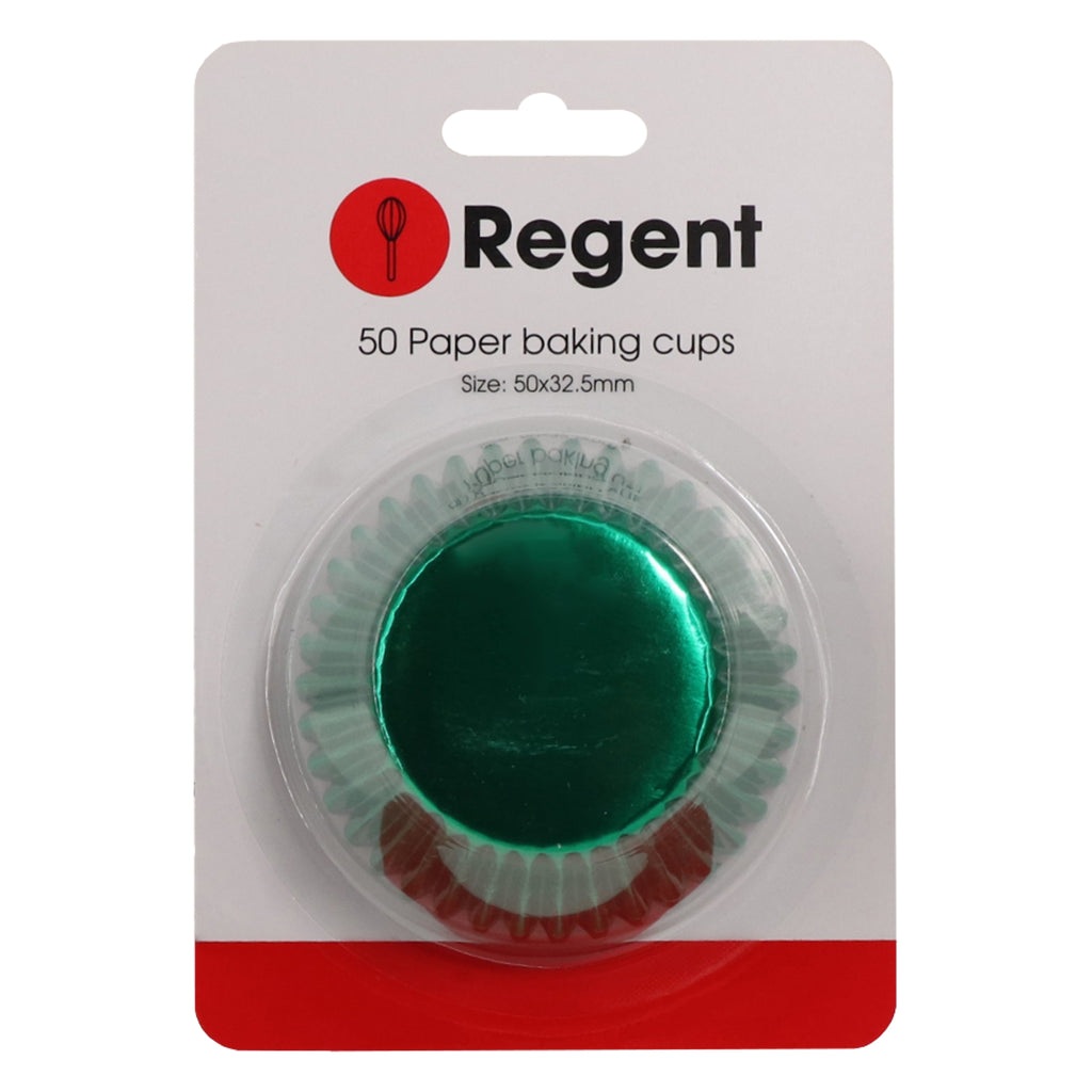 REGENT CAKE CUPS GREEN FOIL 50 PCS, (50X32.5MM)