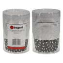 REGENT CUPCAKE CUPS BLACK WITH WHITE DOTS PET LINED 25 PCS, (50/70MM DIAX39MM)