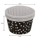 REGENT CUPCAKE CUPS BLACK WITH WHITE DOTS PET LINED 25 PCS, (50/70MM DIAX39MM)