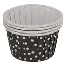 REGENT CUPCAKE CUPS BLACK WITH WHITE DOTS PET LINED 25 PCS, (50/70MM DIAX39MM)