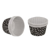 REGENT CUPCAKE CUPS BLACK WITH WHITE DOTS PET LINED 25 PCS, (50/70MM DIAX39MM)