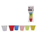 BAR BUTLER COLOURED SHOT GLASSES PLASTIC 6 PACK, 50ML (52MM DIAX48MM)