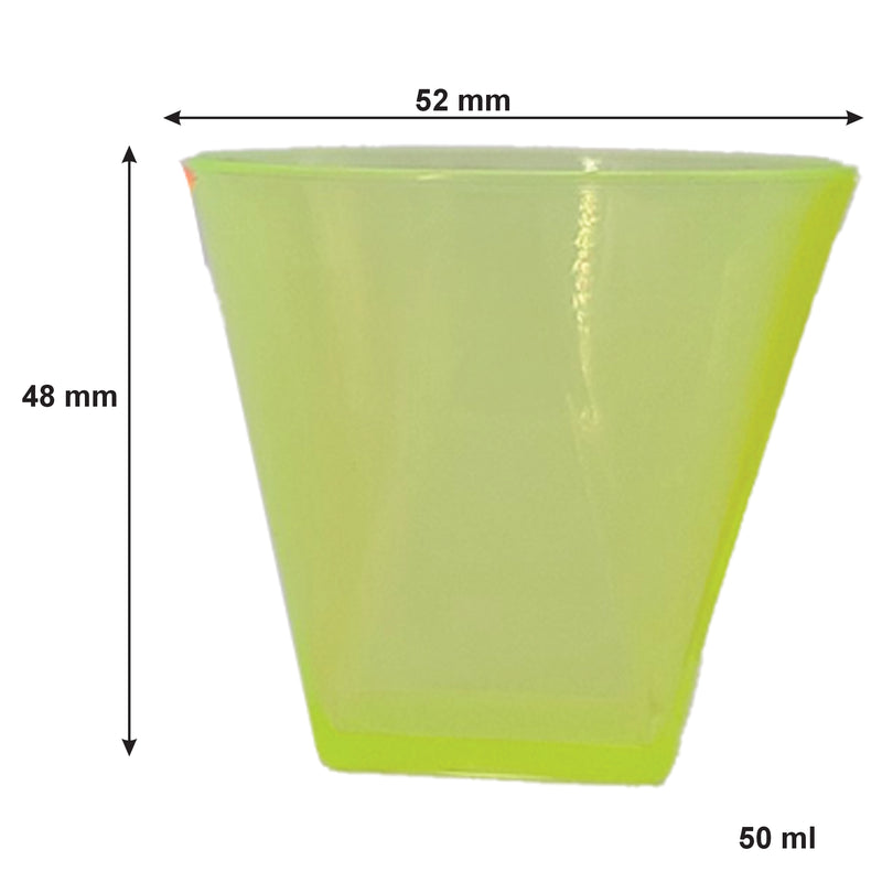 BAR BUTLER COLOURED SHOT GLASSES PLASTIC 6 PACK, 50ML (52MM DIAX48MM)