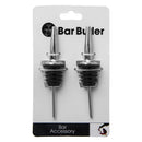 BAR BUTLER FREE FLOW POURER STAINLESS STEEL 2 PACK, (30MM DIAX116MM) - SEAL 24MM DIA