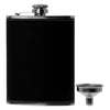 BAR BUTLER HIP FLASK ST STEEL WITH BLACK LEATHERETTE COVER AND FUNNEL, 250ML (140X95X23MM)