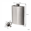 BAR BUTLER HIP FLASK WITH FUNNEL ST STEEL, 250ML (149X93X23MM)