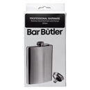 BAR BUTLER HIP FLASK WITH FUNNEL ST STEEL, 250ML (149X93X23MM)