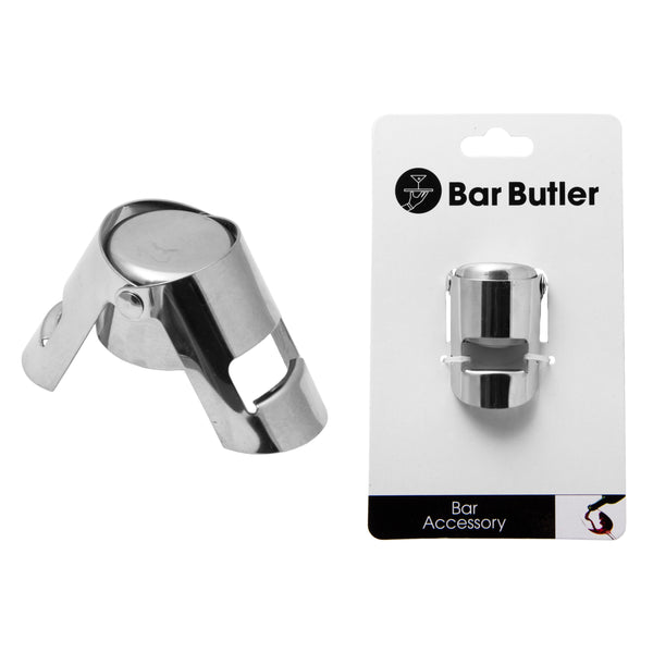 BAR BUTLER CHAMPAGNE STOPPER WITH DOUBLE CLIP ST.STEEL, (40MM DIAX55MM)