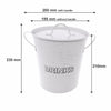 BAR BUTLER ICE BUCKET WITH HANDLES, PLASTIC LINER & LID WHITE & MOTTLED BLACK, 3LT (195MM DIAX230MM)