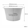 BAR BUTLER WINE BUCKET WITH HANDLES WHITE MOTTLED BLACK 18LT ON BLACK STAND, (455/390MM DIAX715MM)