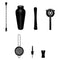 BAR BUTLER COCKTAIL BAR SHAKER 8 PIECES SET ST STEEL MATTE BLACK, 600ML (90X85X260MM)