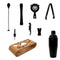 BAR BUTLER COCKTAIL BAR SET, 12 PIECES ST STEEL MATTE BLACK ON A BAMBOO CADDY, (275X105X250MM)