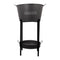 BAR BUTLER WINE BUCKET WITH HANDLES GREY AND MOTTLED WHITE 18LT ON BLACK STAND, (455/390MMX715MM)