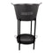 BAR BUTLER WINE BUCKET WITH HANDLES GREY AND MOTTLED WHITE 18LT ON BLACK STAND, (455/390MMX715MM)